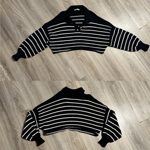 Zara Cable Knit Cropped Sweater - Picture 2 of 2